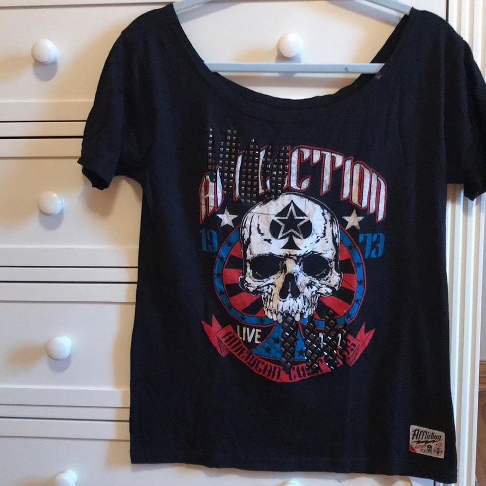 studded affliction tee